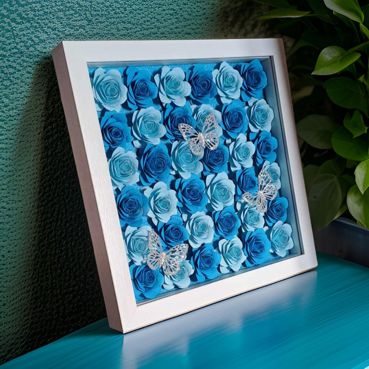 Two Colour Flower Shadow Box - 11 x 11