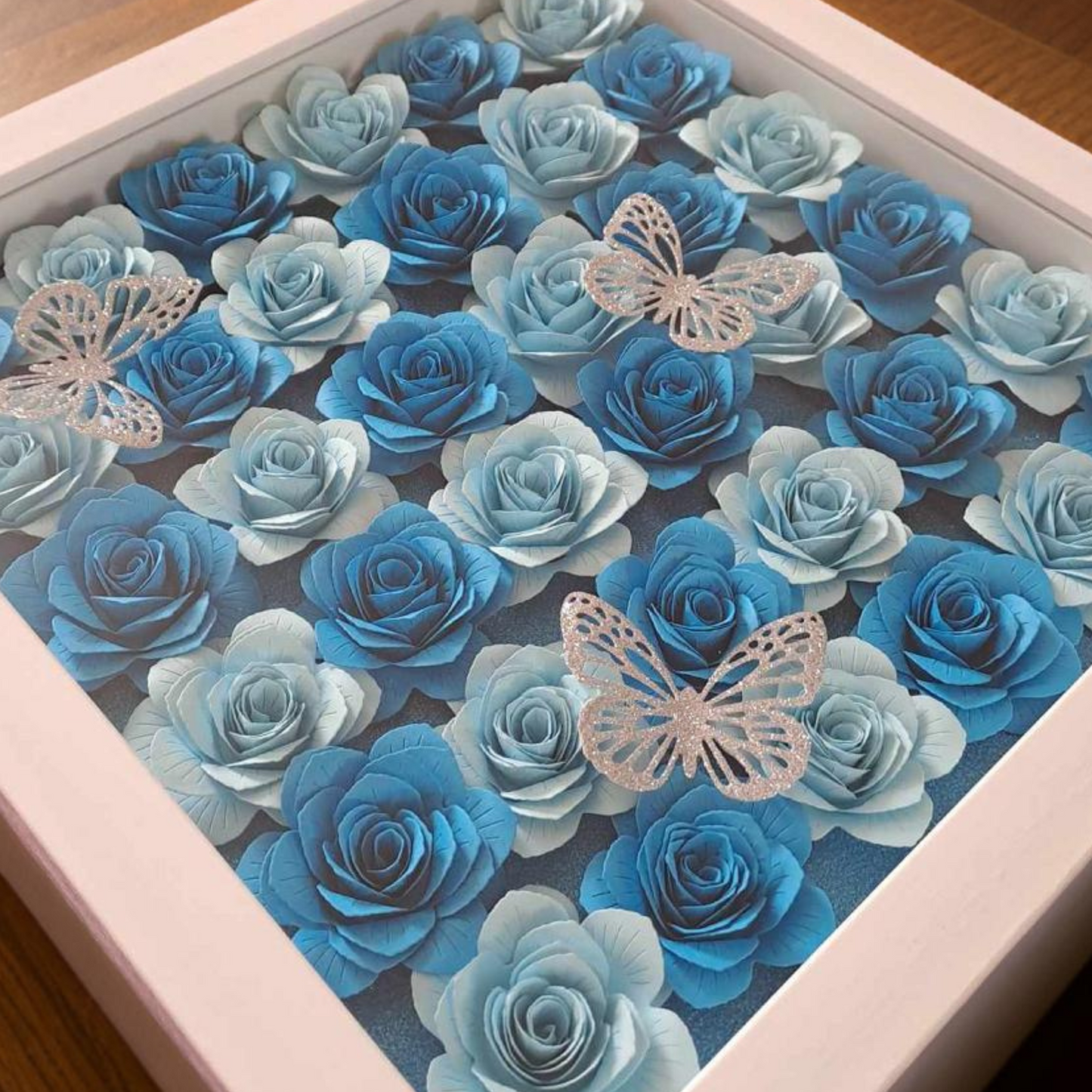 Two Colour Flower Shadow Box - 11 x 11