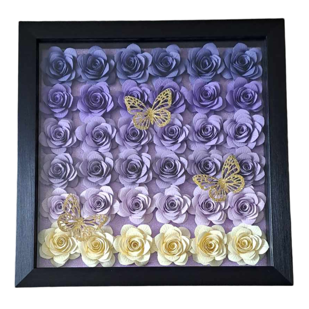 Ombre Flower Shadow Box - 11 x 11