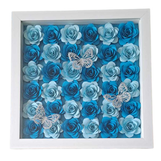 Two Colour Flower Shadow Box - 11 x 11