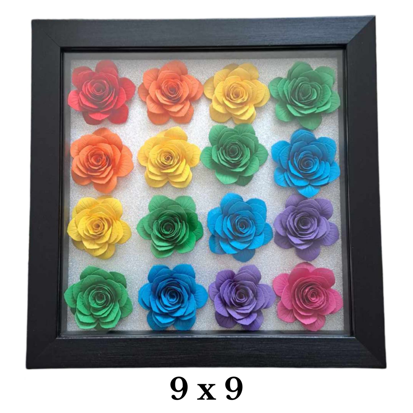 Split Butterfly Monogram - Bright Rainbow Flower Shadow Box