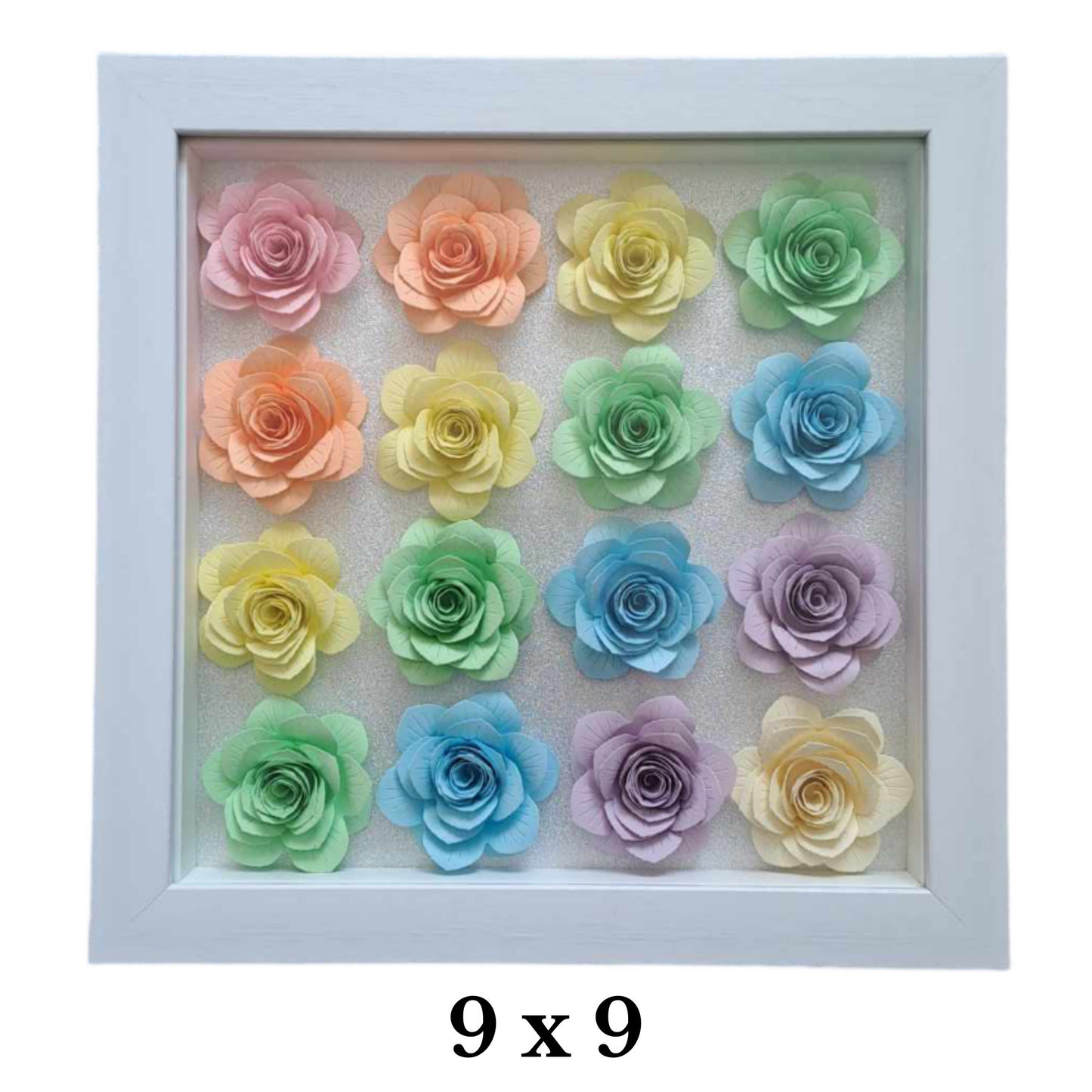 Split Butterfly Monogram - Pastel Rainbow Flower Shadow Box