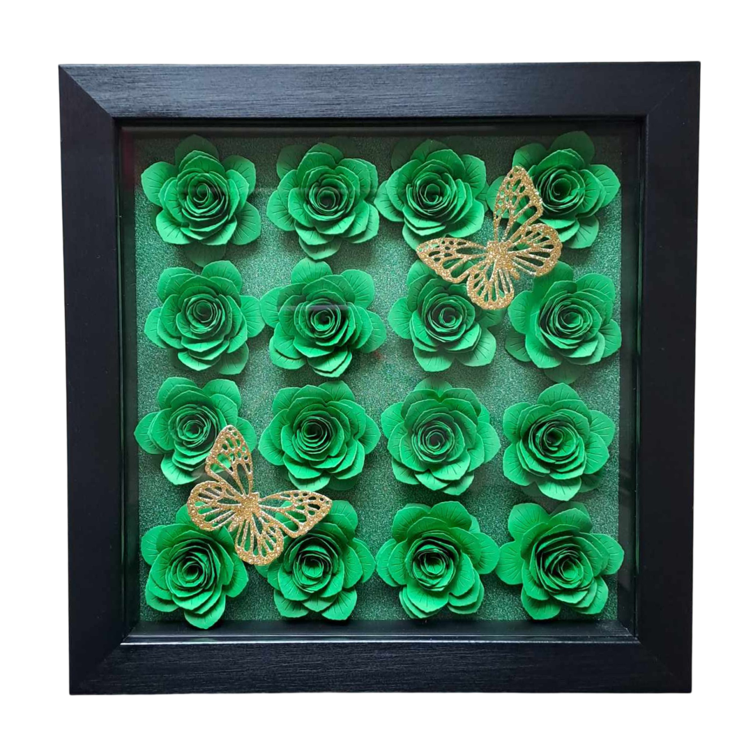 Single Colour Flower Shadow Box - 9 x 9