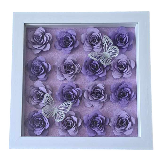 Two Colour Flower Shadow Box - 9 x 9