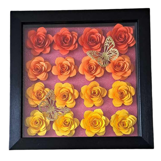 Ombre Flower Shadow Box - 9 x 9