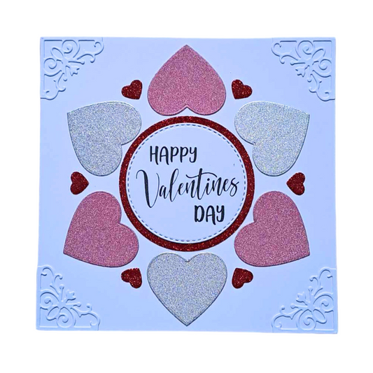 Glitter Heart Valentines Card